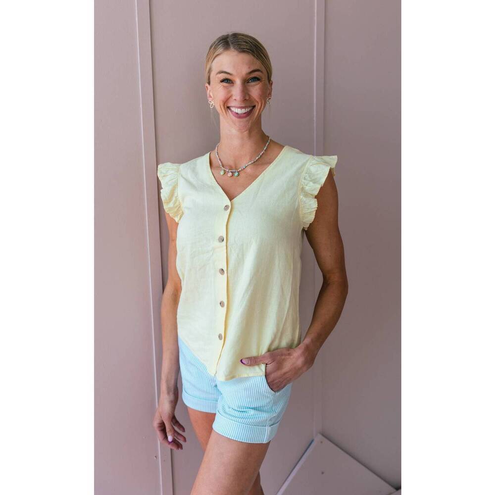 NEW B.YOUNG bafalakka ruffle top in yellow